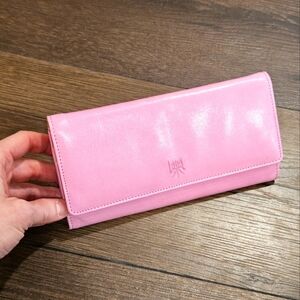 TUSK Pink Leather Long Bi-Fold Wallet